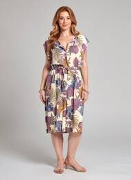 Robe mi-longue coupe fluide manches courtes beige LE PETIT BAIGNEUR femme