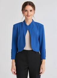 Boléro col rond bleu JOSEPH RIBKOFF femme