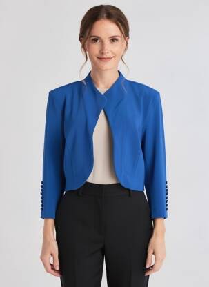 Boléro col rond bleu JOSEPH RIBKOFF femme