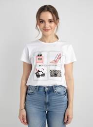 Top manches courtes manches courtes blanc LEO & UGO femme