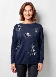 Pull col bateau manches longues bleu GERRY WEBER femme