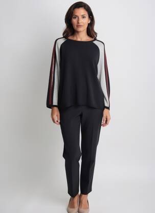 Pull coupe droite manches longues noir COMMA, femme