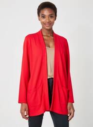 Gilet manches longues col v rouge TAIFUN femme