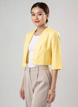 Veste casual coupe droite jaune COMMA, femme
