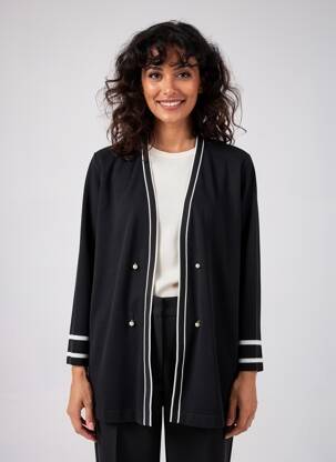 Gilet manches longues stretch noir SAMOON femme