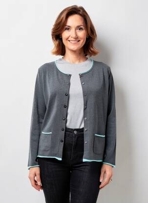 Gilet manches longues stretch gris TELMAIL femme