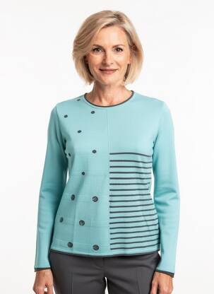 Pull stretch manches longues bleu TELMAIL femme