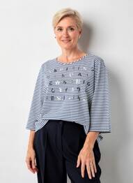 T-shirt manches 3/4 manches 3/4 bleu GERRY WEBER femme