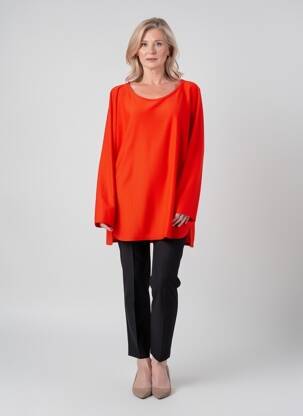 Tunique manches longues col rond orange MARINA SPORT femme