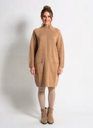 Robe pull coupe droite manches longues marron GERARD DAREL femme