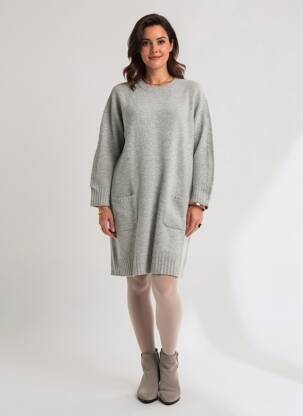 Robe pull coupe droite manches longues gris GERARD DAREL femme