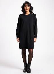 Robe pull coupe droite manches longues noir GERARD DAREL femme
