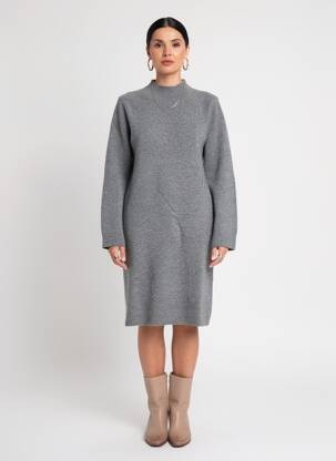 Robe pull col col montant manches longues gris GERARD DAREL femme