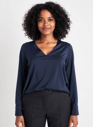 Top stretch manches longues bleu JORGIE PARIS femme