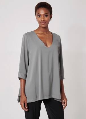 Top stretch manches 3/4 gris JORGIE PARIS femme