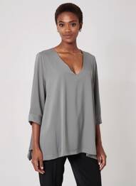 Top stretch manches 3/4 gris JORGIE PARIS femme