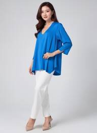 Top stretch manches 3/4 bleu JORGIE PARIS femme