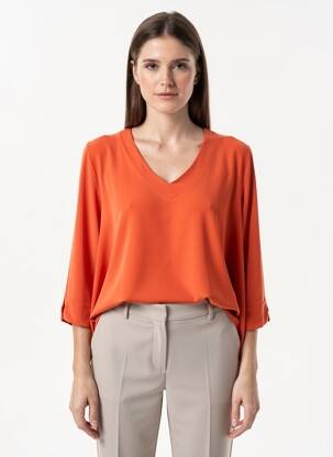 Top stretch manches 3/4 orange JORGIE PARIS femme