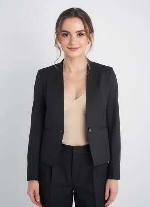 Veste casual finition intérieure doublée noir MAZAO femme