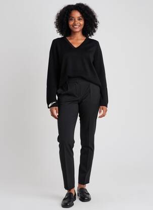 Pull coupe droite manches longues noir MARINA RINALDI femme