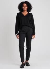Pull col v manches longues noir MARINA RINALDI femme