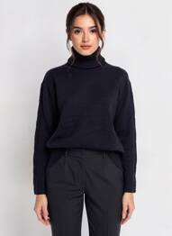 Pull coupe cintrée manches longues bleu BELLA JONES femme