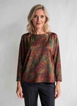 Pull col bateau manches longues vert HALOGENE femme