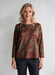 Pull col bateau manches longues vert HALOGENE femme