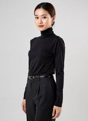 Sous-pull coupe cintrée manches longues noir MAX MARA femme