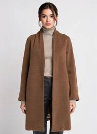 Manteau long coupe droite sans capuche marron SCARLET ROOS femme