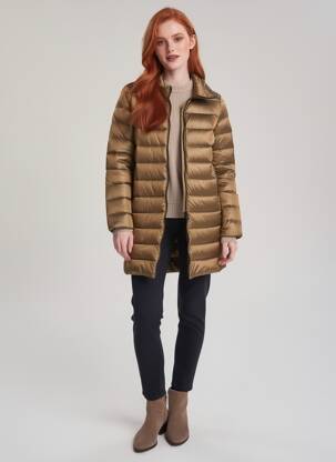 Doudoune poches sans capuche marron FREDA femme