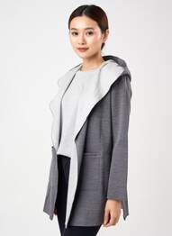 Veste casual coupe droite gris MAJESTIC FILATURES femme