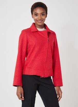 Veste casual col tailleur rouge LE SINGE DE JULIE femme