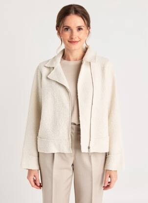 Veste casual col tailleur beige LE SINGE DE JULIE femme