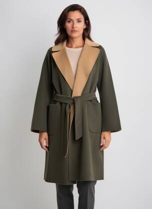 Manteau long coupe cintrée sans capuche marron MAX MARA femme