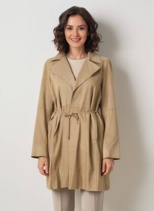 Veste en cuir sans repassage beige OAKWOOD femme