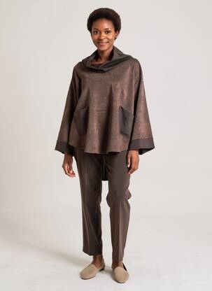 Pull stretch manches longues marron JORGIE PARIS femme