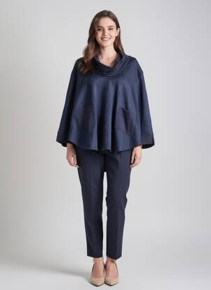 Pull stretch manches longues bleu JORGIE PARIS femme