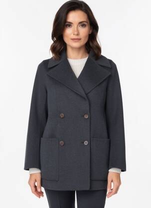 Manteau court coupe droite sans capuche gris STUDIO NORDIIC femme
