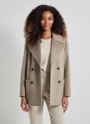 Manteau court coupe droite sans capuche beige STUDIO NORDIIC femme