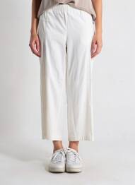 Pantalon 7/8 tissage popeline taille normale beige SAMOON femme