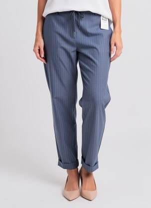 Pantalon chino tissage popeline taille normale bleu EVA KAYAN femme
