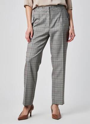 Pantalon chino fermeture zippée sous rabat avec crochet taille normale gris COMMA, femme