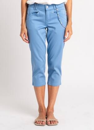 Pantacourt tissage popeline taille normale bleu ANNA MONTANA femme