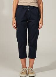 Pantacourt tissage popeline bleu ANNA MONTANA femme