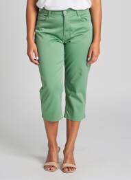 Corsaire stretch taille normale vert ANNA MONTANA femme