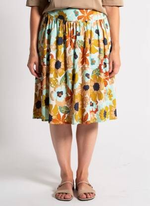 Jupe mi-longue taille normale orange LE PETIT BAIGNEUR femme