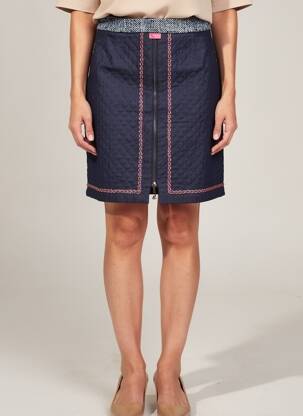 Jupe courte coupe droite bleu POUPEE CHIC femme