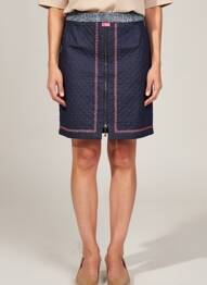 Jupe courte coupe droite bleu POUPEE CHIC femme
