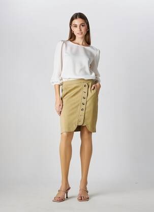 Jupe mi-longue stretch vert EVA KAYAN femme